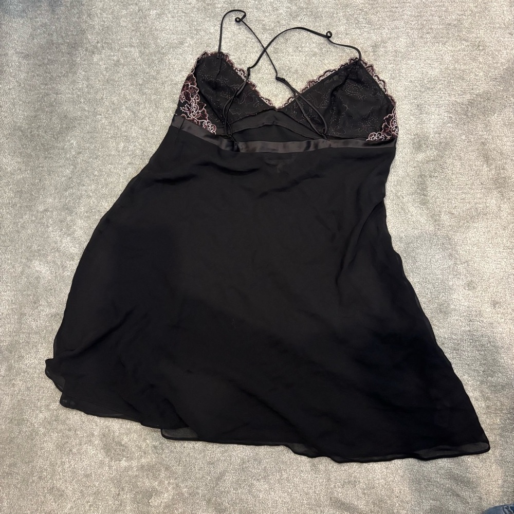 Janet Reger Silk Chemise Lingerie dress black pink embroidered babydoll - Picture 2 of 11